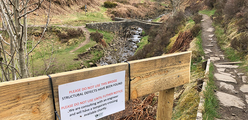 Packhorse bridge closed