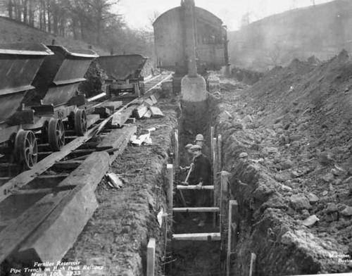 Pipe trench on High Peak Railway March 1933