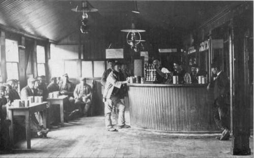 Navvies in temporary pub